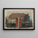 House with a Red Door - Tadeusz Makowski — framed artwork on a wall