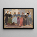 Women knitting, sketch - Tadeusz Makowski — framed artwork on a wall