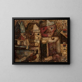 La Buvette - Tadeusz Makowski — framed artwork on a wall
