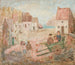 Landscape of a small town with children in a stroller - Tadeusz Makowski — artwork view