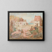 Landscape of a small town with children in a stroller - Tadeusz Makowski — framed artwork on a wall