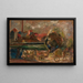 Landscape painting with a factory chimney - Tadeusz Makowski — framed artwork on a wall