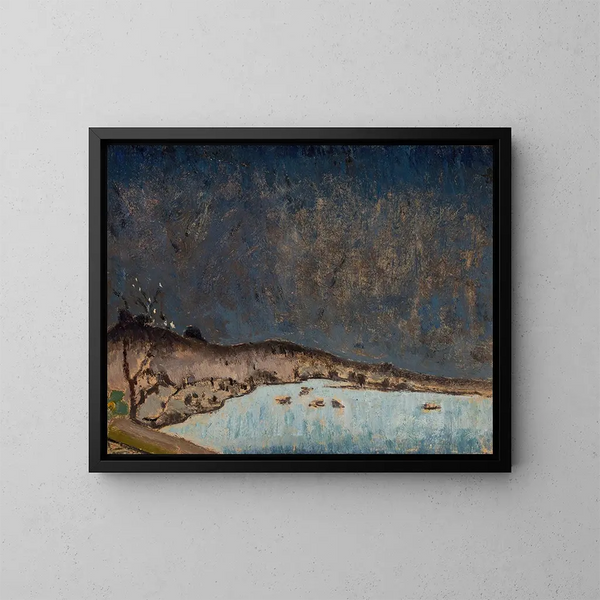 Landscape with Clouds - Tadeusz Makowski — framed artwork on a wall