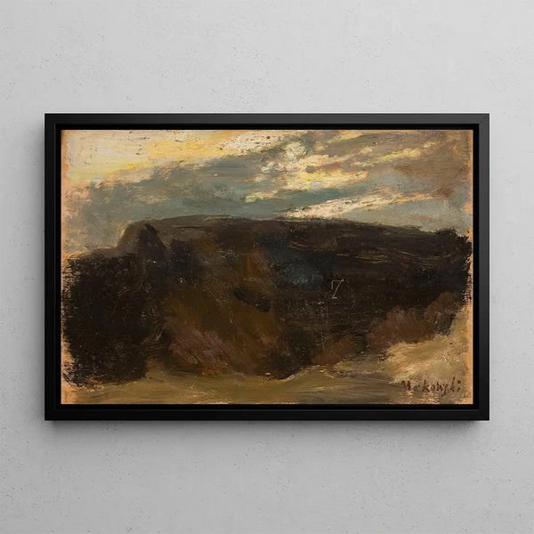 Landscape with the Sun Passing Through - Tadeusz Makowski — framed artwork on a wall