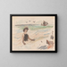 Letter to Maria Mickiewiczwna with a self-portrait drawing of the artist bathing in the - Tadeusz Makowski — framed artwork on a wall
