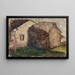 Small girl in front of a house - Tadeusz Makowski — framed artwork on a wall