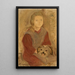 Little girl with a dog - Tadeusz Makowski — framed artwork on a wall