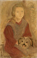 Little girl with a dog - Tadeusz Makowski — artwork view