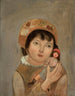Little girl with a doll - Tadeusz Makowski — artwork view