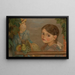 Little girls with grapes - Tadeusz Makowski — framed artwork on a wall