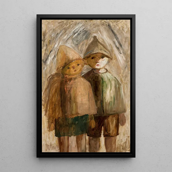 Little Students - Tadeusz Makowski — framed artwork on a wall