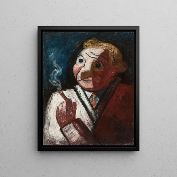 L'homme au cigare Stéphane Manier - Tadeusz Makowski — framed artwork on a wall