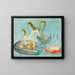 Still life on a blue background - Tadeusz Makowski — framed artwork on a wall