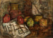 Still life with pitcher and fruits - Tadeusz Makowski — artwork view