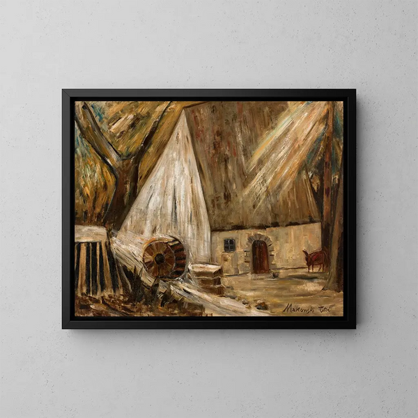 Moulin à Banay - Tadeusz Makowski — framed artwork on a wall