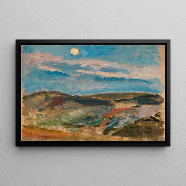 Hill under the moonlight - Tadeusz Makowski — framed artwork on a wall