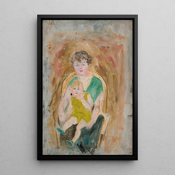 Mother and Child - Tadeusz Makowski — framed artwork on a wall
