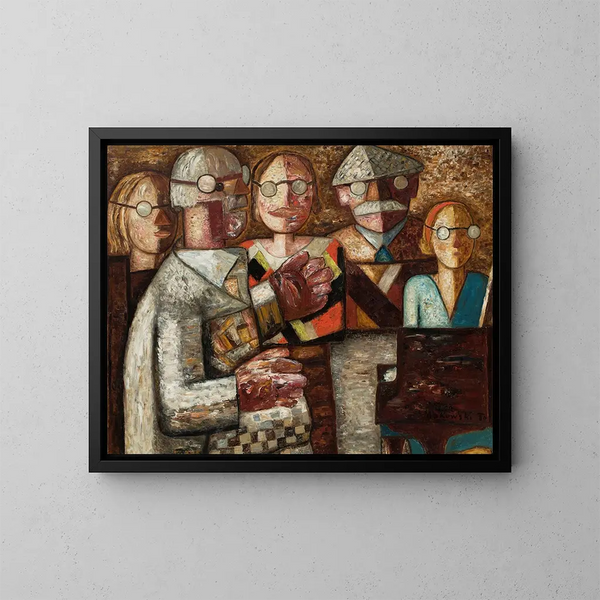 Music performance painting - Tadeusz Makowski — framed artwork on a wall