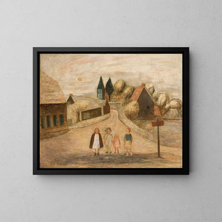 Norman landscape at Breuilpont - Tadeusz Makowski — framed artwork on a wall