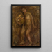 Young girl nude with a basket of apples - Tadeusz Makowski — framed artwork on a wall