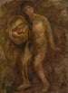 Young girl nude with a basket of apples - Tadeusz Makowski — artwork view