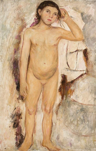 Tadeusz Makowski - Nude little girl with a raised hand.webp