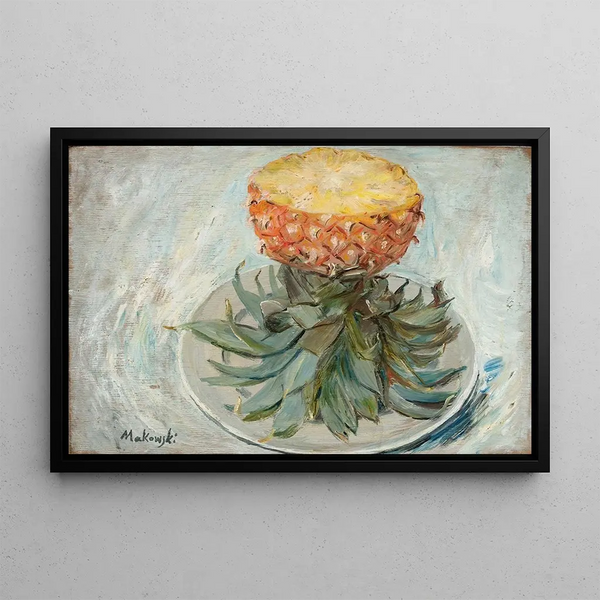 Pineapple on a plate - Tadeusz Makowski — framed artwork on a wall