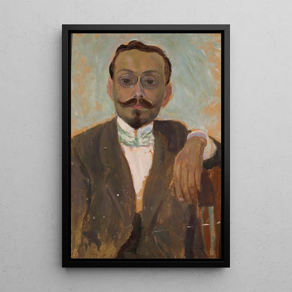 Portrait of the sculptor Bolesław Bażukiewicz - Tadeusz Makowski — framed artwork on a wall