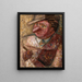 Portrait of a man with a hat and a cigar - Tadeusz Makowski — framed artwork on a wall