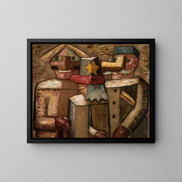 Cheminots - Tadeusz Makowski — framed artwork on a wall