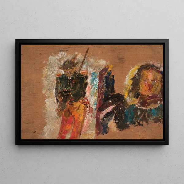 Fusilier et tête - Tadeusz Makowski — framed artwork on a wall