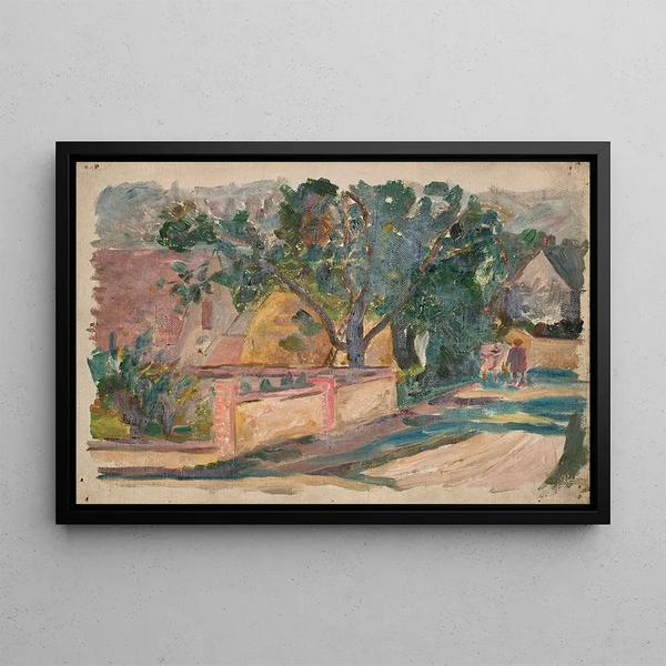 House at the roadside - Tadeusz Makowski — framed artwork on a wall