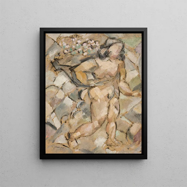 Woman Running - Tadeusz Makowski — framed artwork on a wall