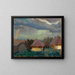 Rural landscape painting with a rainbow - Tadeusz Makowski — framed artwork on a wall