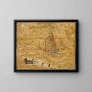 Sailboat on the Sea - Tadeusz Makowski — framed artwork on a wall