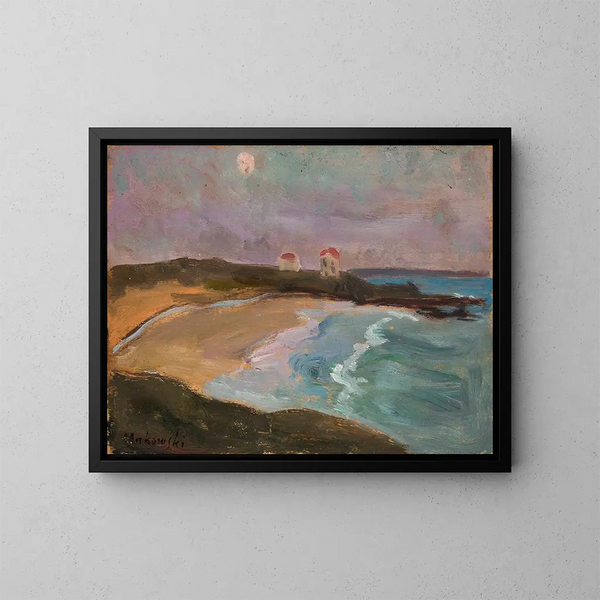 Maritime Coast Painting - Tadeusz Makowski — framed artwork on a wall