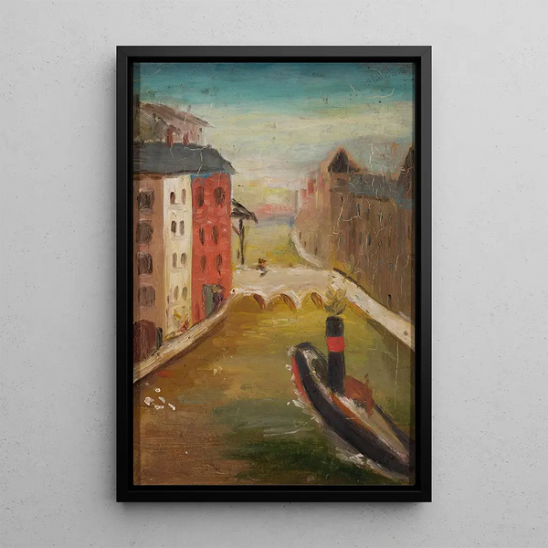 Ship in a City - Tadeusz Makowski — framed artwork on a wall