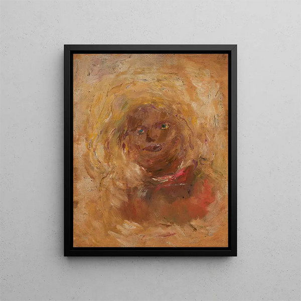 Sketch of a Blonde-haired Head - Tadeusz Makowski — framed artwork on a wall