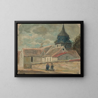Petite église de village à Breuilpont - Tadeusz Makowski — framed artwork on a wall