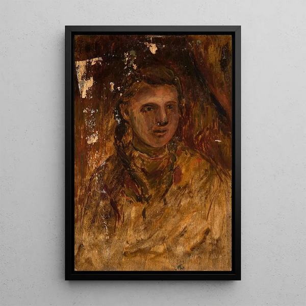 Study of a Little Girl - Tadeusz Makowski — framed artwork on a wall