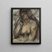 Study of a half-naked woman - Tadeusz Makowski — framed artwork on a wall