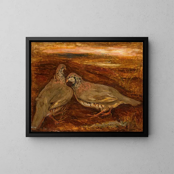 Two Birds - Tadeusz Makowski — framed artwork on a wall