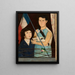 Two children with a French flag - Tadeusz Makowski — framed artwork on a wall