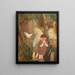Two children with a cat - Tadeusz Makowski — framed artwork on a wall