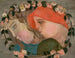 Two Little Girls' Heads in a Garland of Flowers - Tadeusz Makowski — artwork view