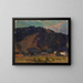 View of a village against a mountain backdrop - Tadeusz Makowski — framed artwork on a wall