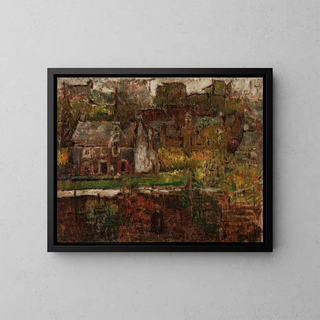 View of the city by the water - Tadeusz Makowski — framed artwork on a wall