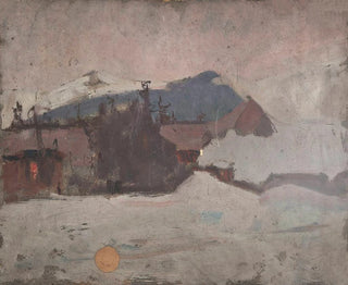 Winter Landscape Painting - Tadeusz Makowski — artwork view