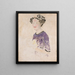 Woman in Lilac Dress - Tadeusz Makowski — framed artwork on a wall