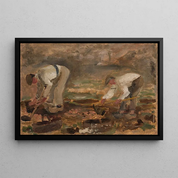 Travail dans un champ - Tadeusz Makowski — framed artwork on a wall